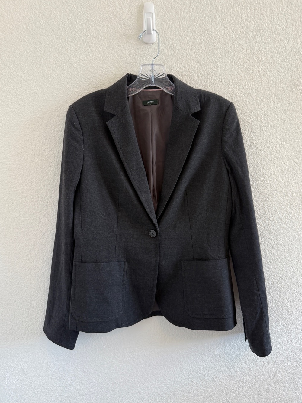 J. Crew Women's Charcoal Single-Button Y2K Fitted Blazer